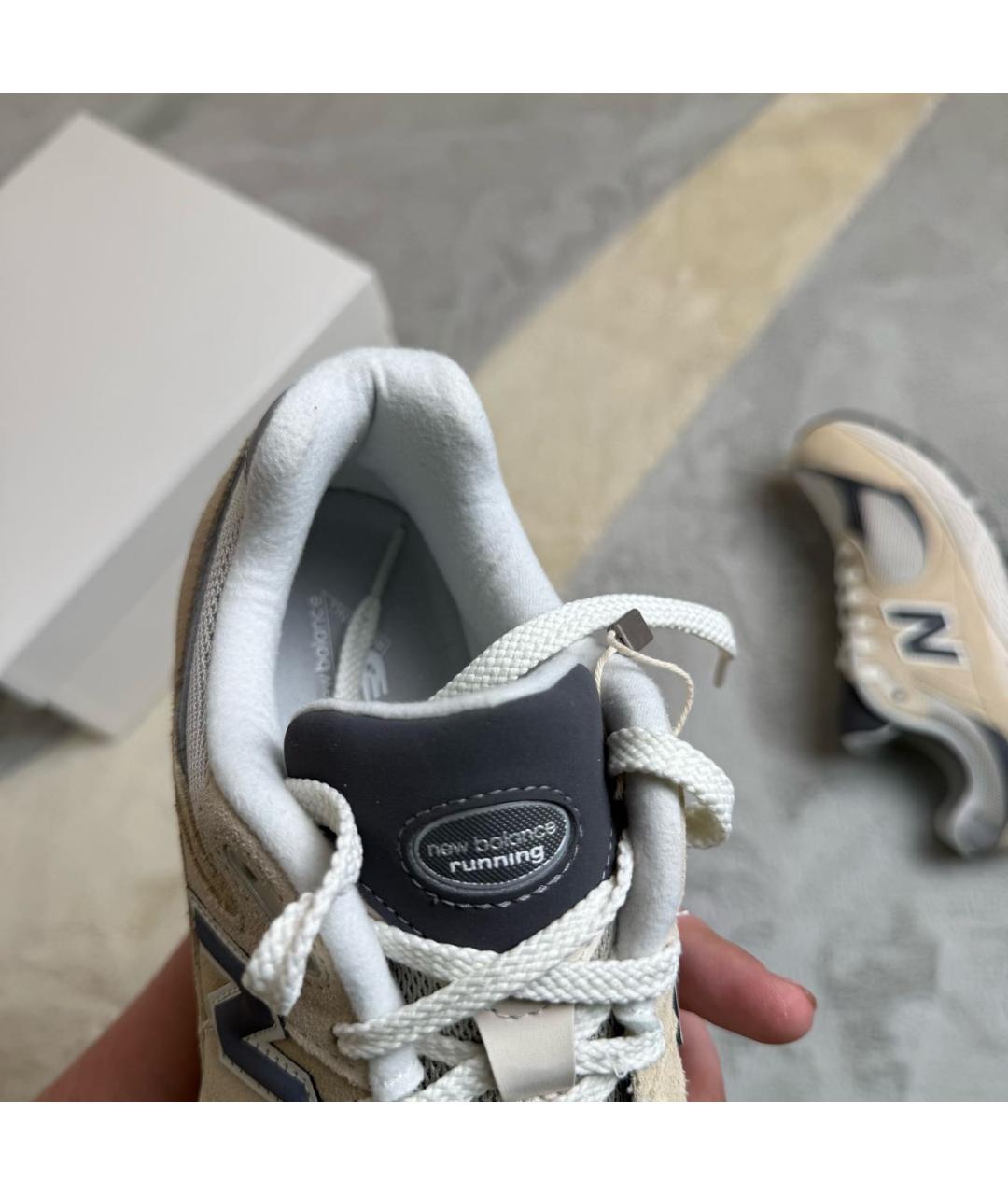 NEW BALANCE Бежевые замшевые низкие кроссовки / кеды, фото 6