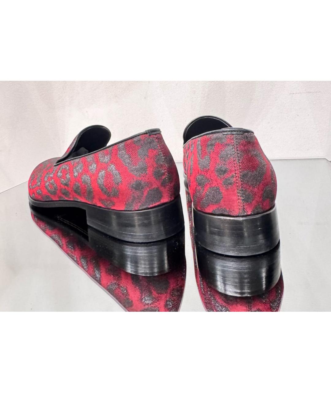ALEXANDER MCQUEEN Бордовые текстильные туфли, фото 4
