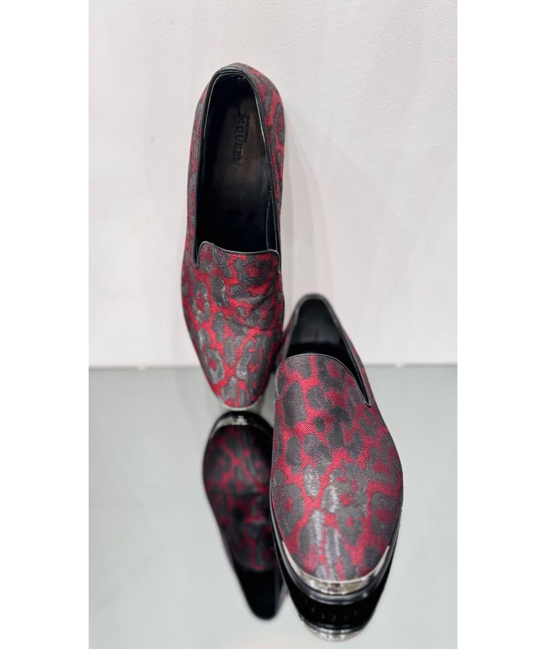 ALEXANDER MCQUEEN Бордовые текстильные туфли, фото 5