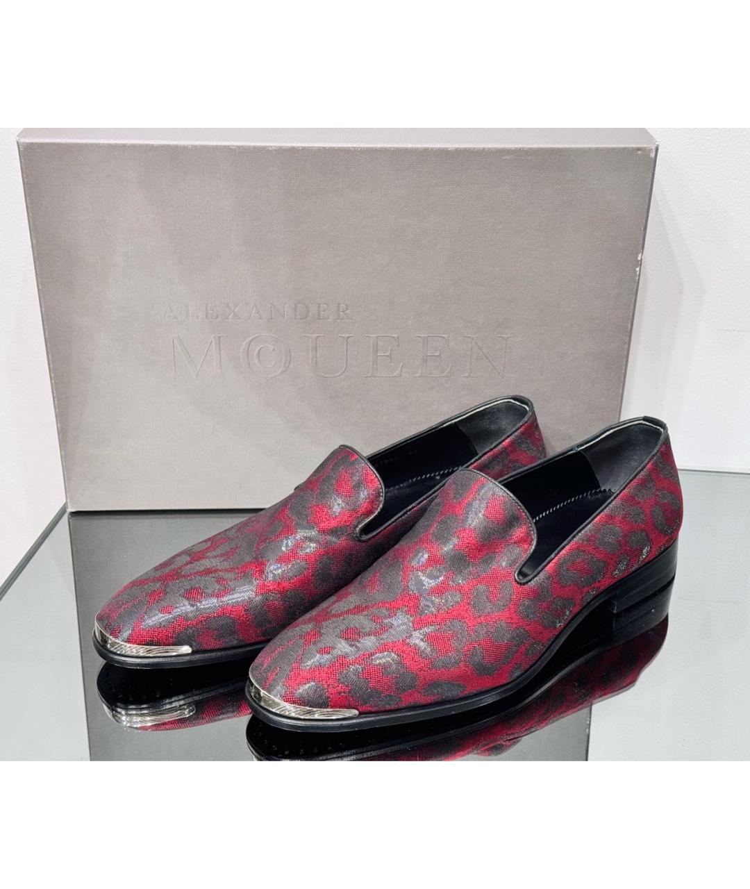 ALEXANDER MCQUEEN Бордовые текстильные туфли, фото 8