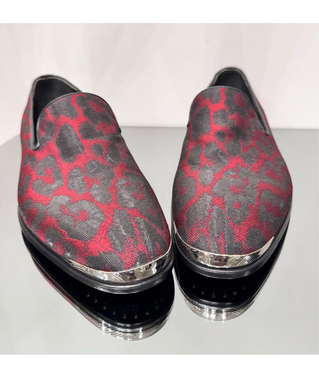 ALEXANDER MCQUEEN Бордовые текстильные туфли, фото 2