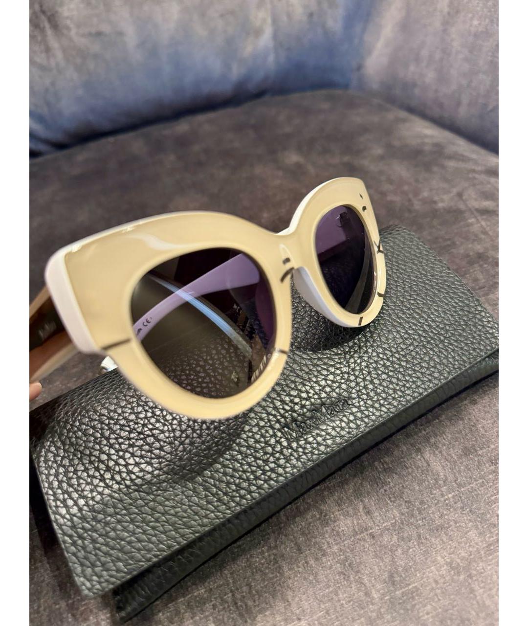 'S MAX MARA Белые пластиковые солнцезащитные очки, фото 6
