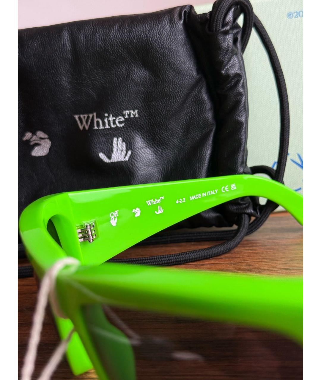 OFF-WHITE Салатовые пластиковые солнцезащитные очки, фото 4