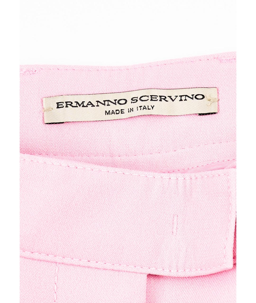 ERMANNO SCERVINO Розовые полиэстеровые бриджи, фото 3