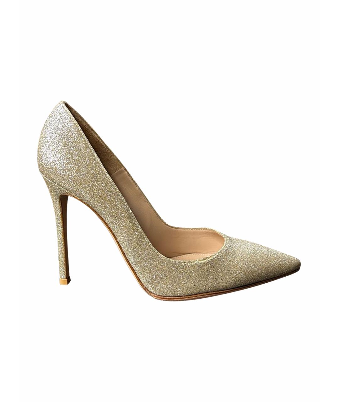 GIANVITO ROSSI Золотые кожаные туфли, фото 1