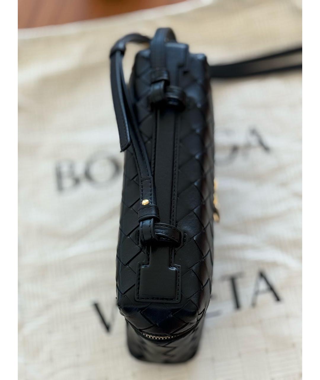 BOTTEGA VENETA Черная кожаная сумка через плечо, фото 6