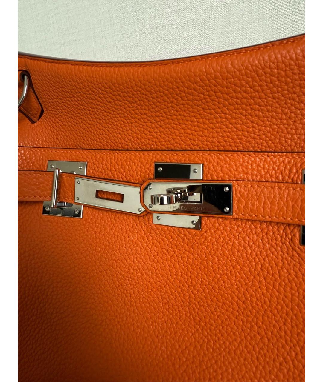 HERMES Оранжевая кожаная сумка через плечо, фото 3