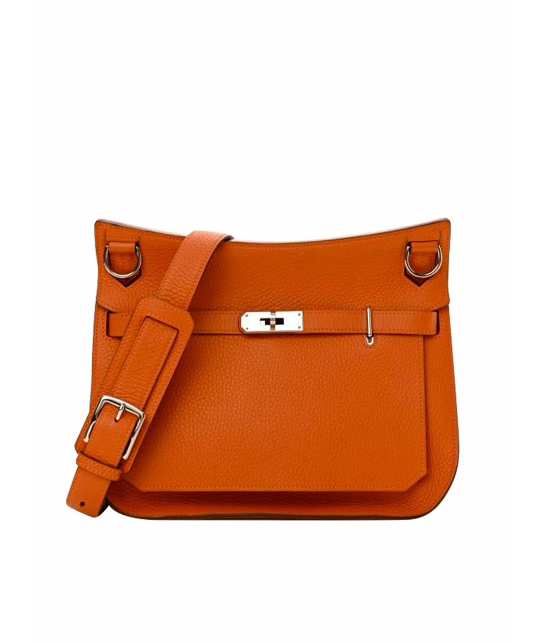 HERMES Оранжевая кожаная сумка через плечо, фото 1