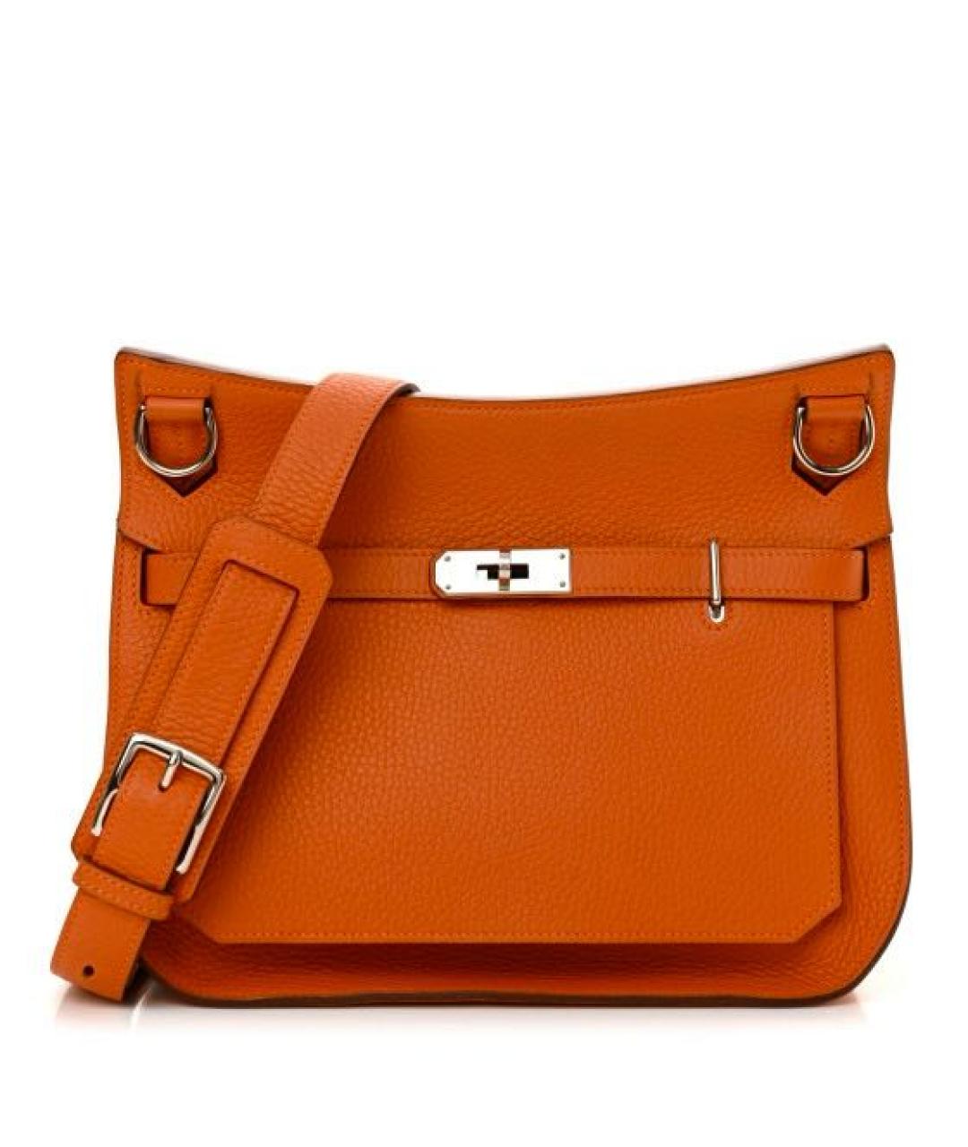HERMES Оранжевая кожаная сумка через плечо, фото 9