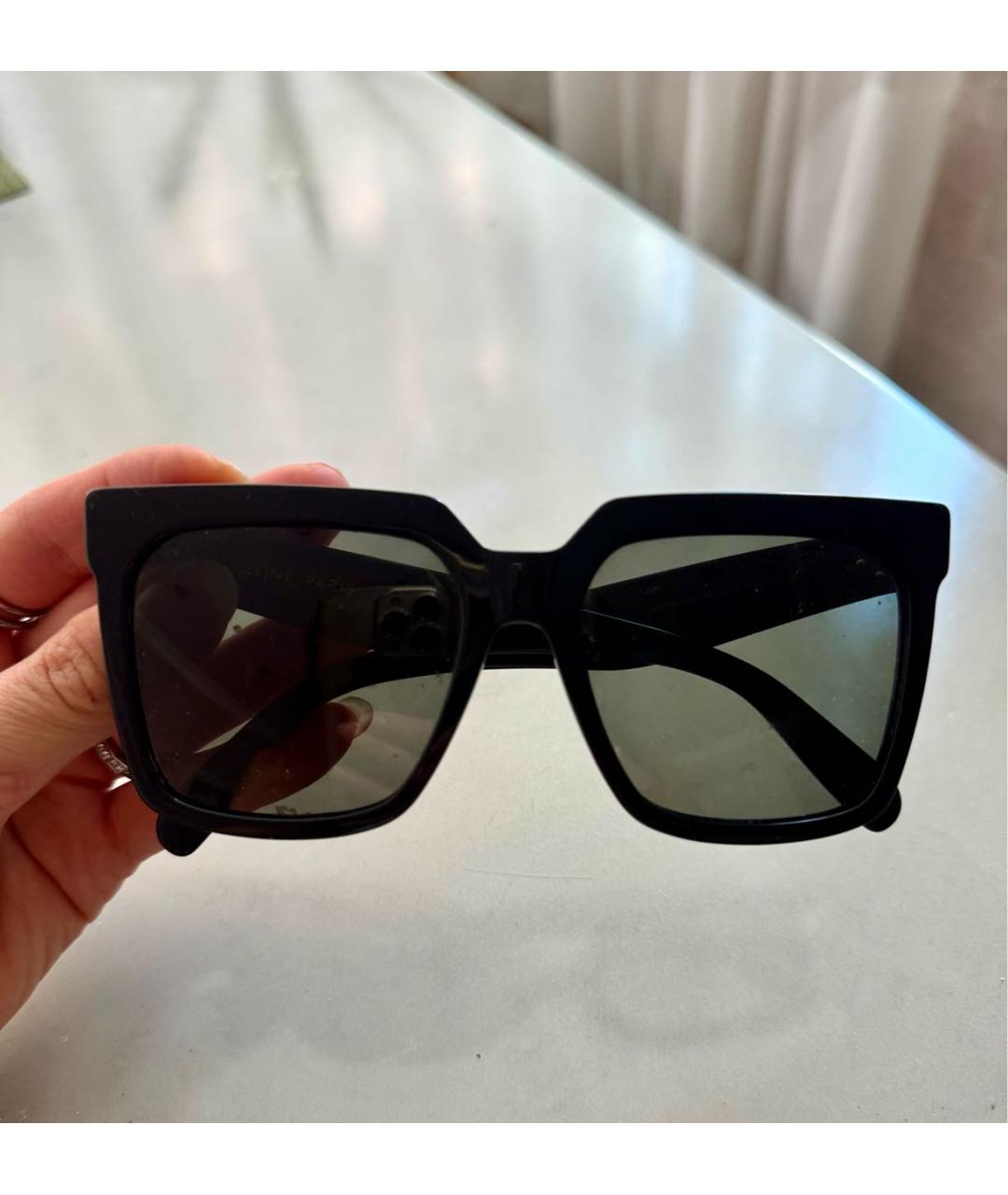 CELINE Черные пластиковые солнцезащитные очки, фото 4