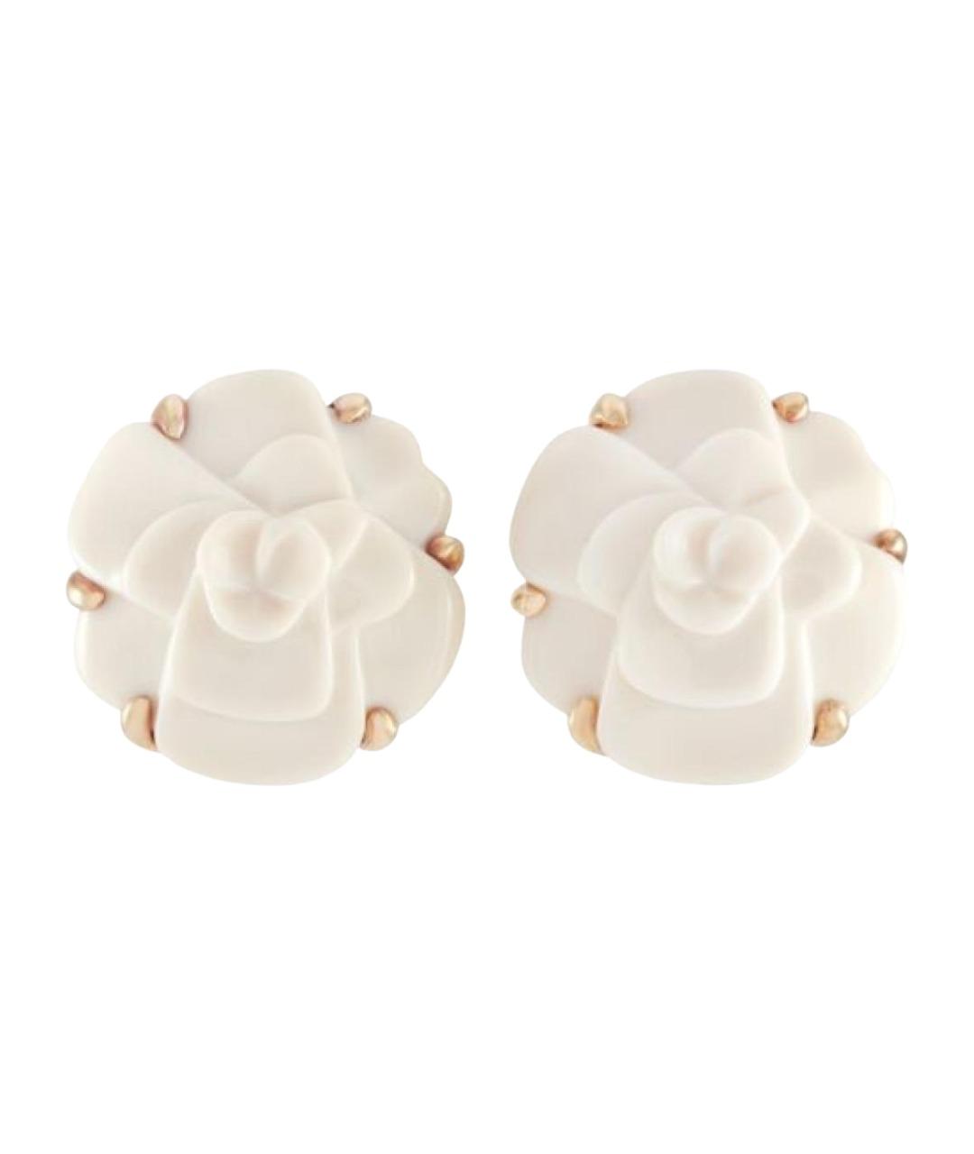 CHANEL Белые серьги из желтого золота, фото 1