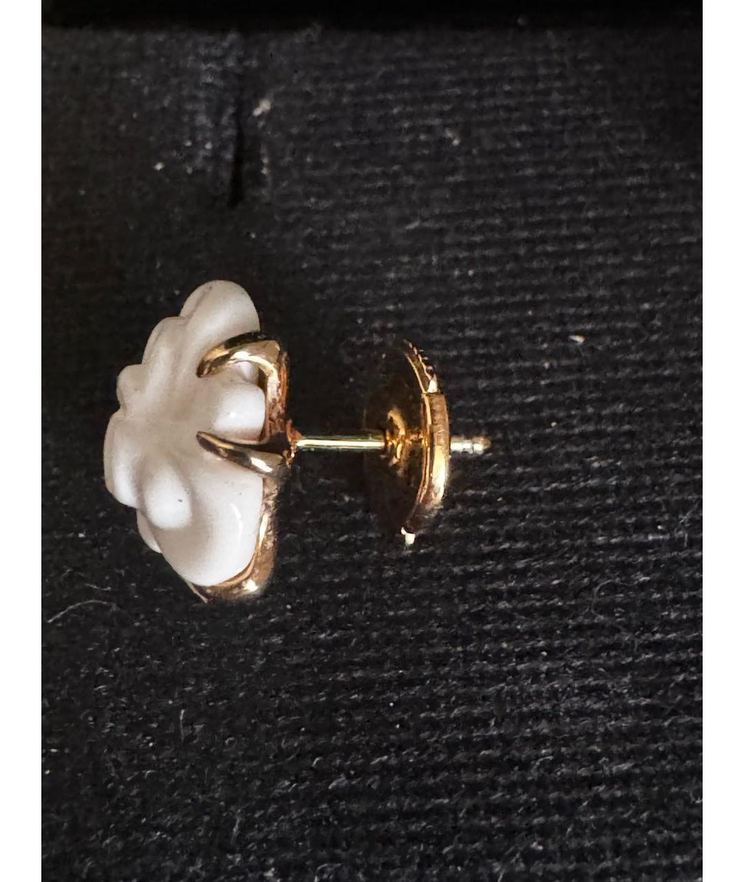 CHANEL Белые серьги из желтого золота, фото 4