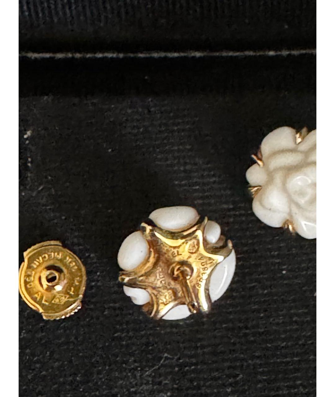 CHANEL Белые серьги из желтого золота, фото 5