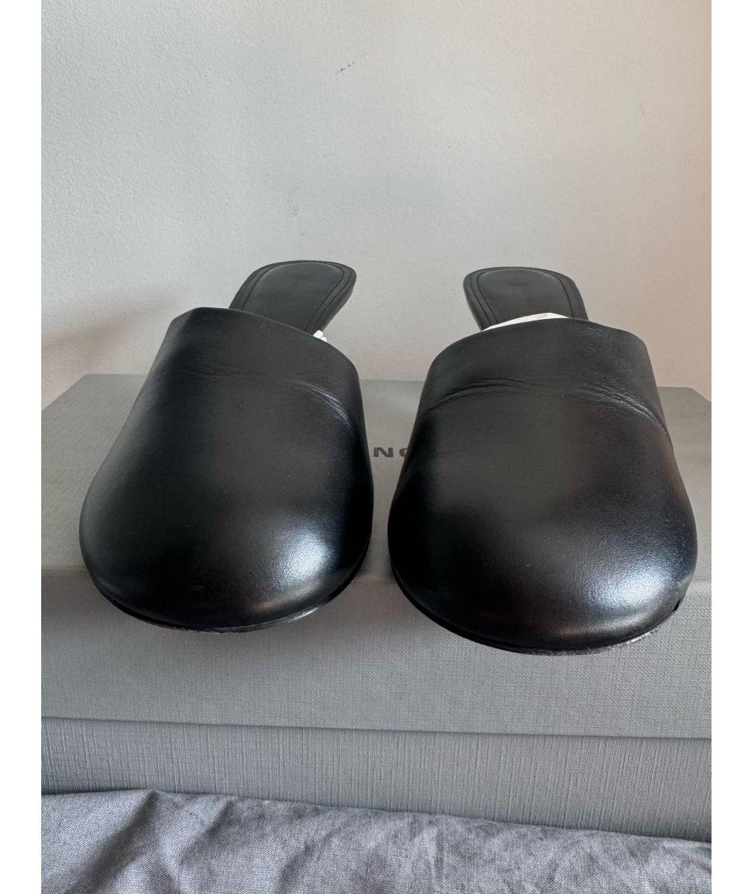 BALENCIAGA Черные кожаные мюли, фото 3