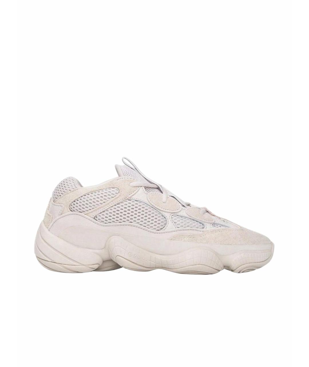 ADIDAS YEEZY Бежевые нубуковые низкие кроссовки / кеды, фото 1