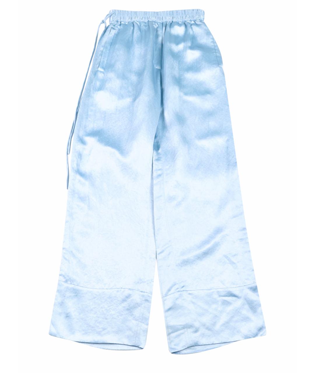ACNE STUDIOS Голубые ацетатные брюки широкие, фото 1