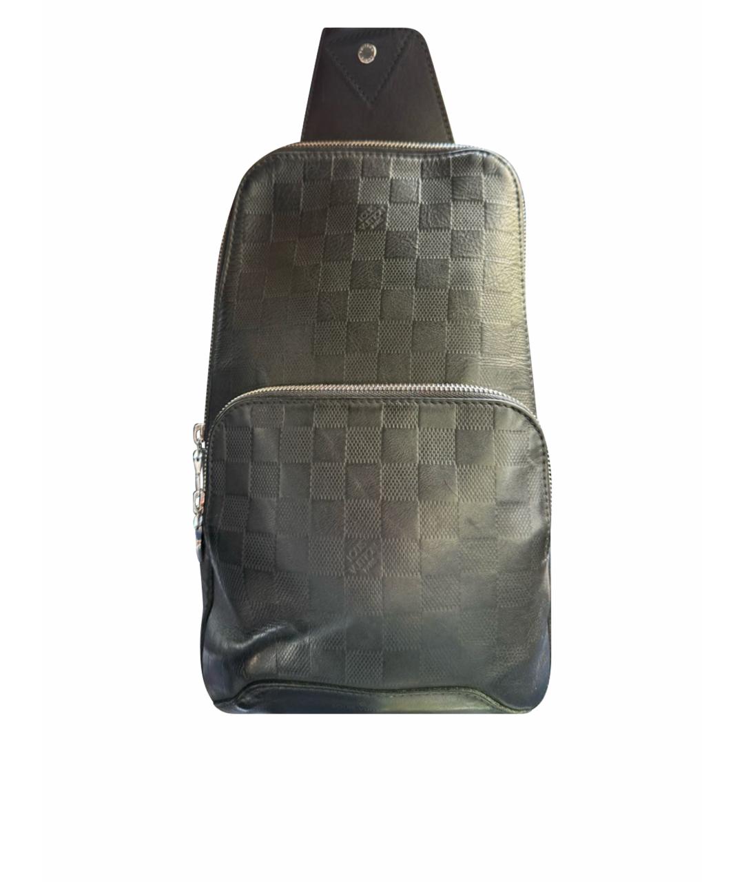 LOUIS VUITTON Черная кожаная сумка на плечо, фото 1