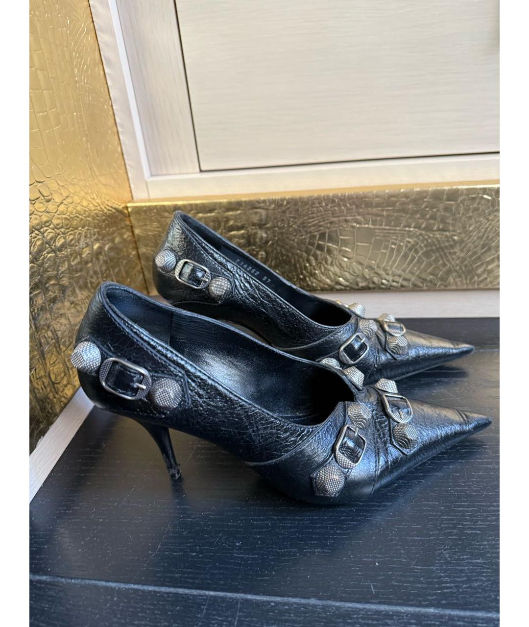BALENCIAGA Черные кожаные туфли, фото 7