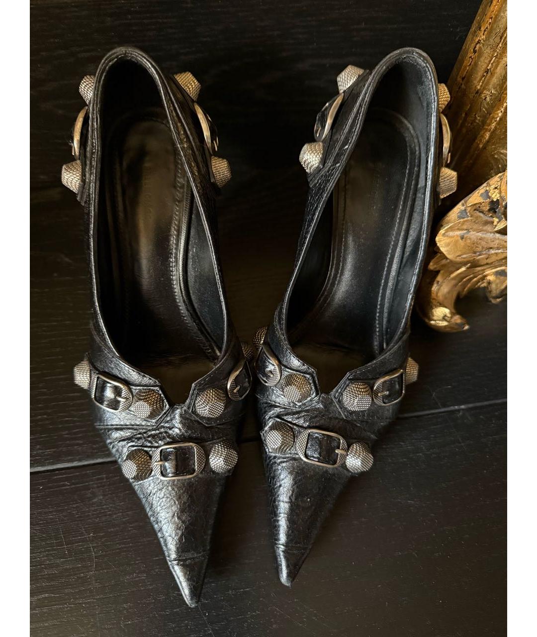 BALENCIAGA Черные кожаные туфли, фото 4