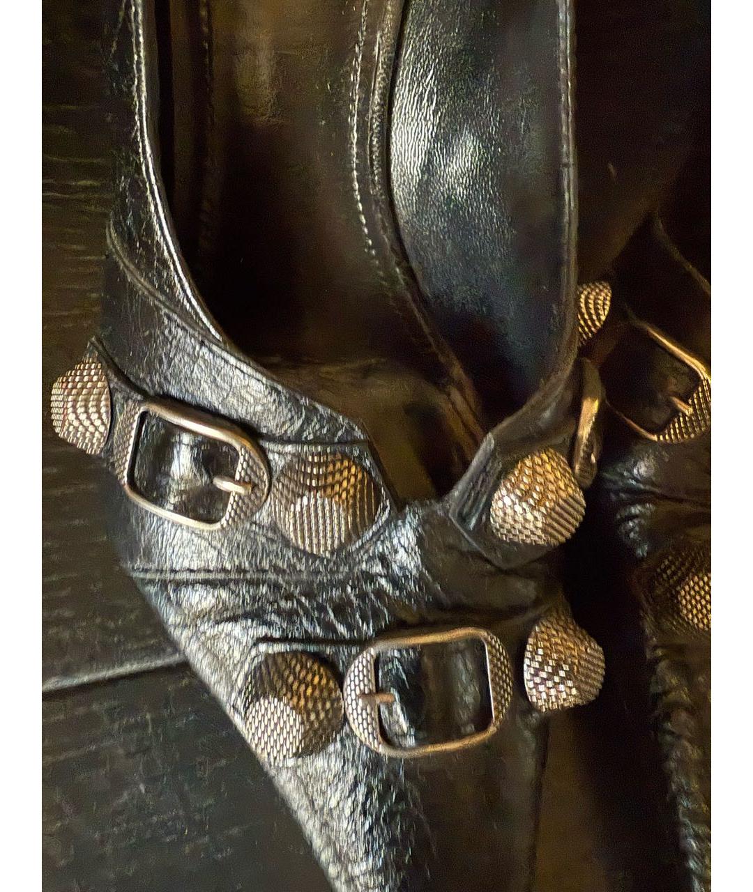 BALENCIAGA Черные кожаные туфли, фото 5