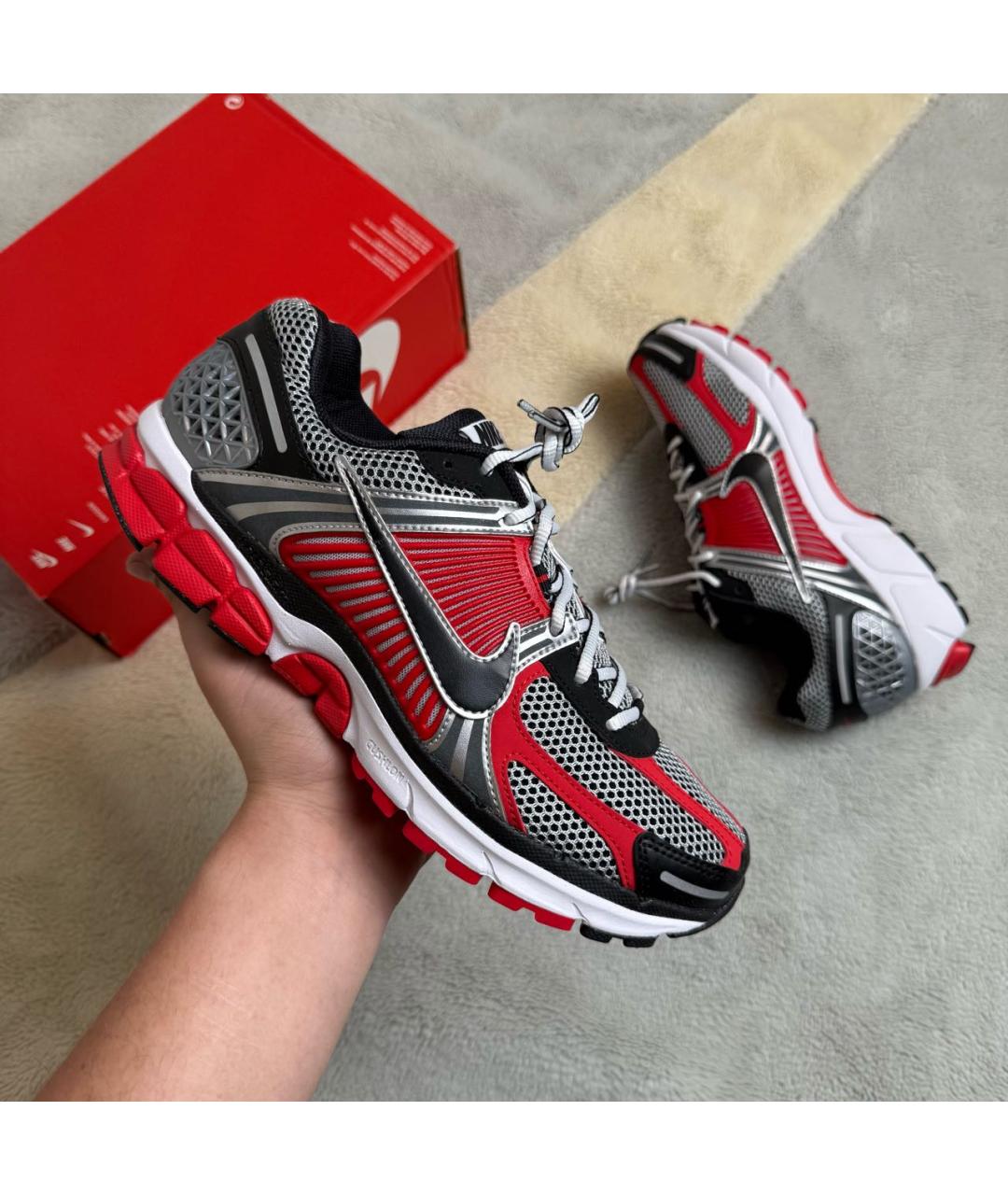 NIKE Красные текстильные низкие кроссовки / кеды, фото 2