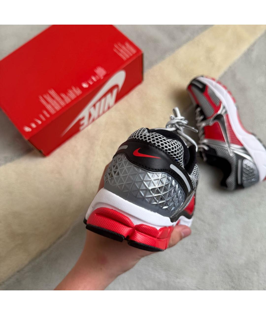NIKE Красные текстильные низкие кроссовки / кеды, фото 3