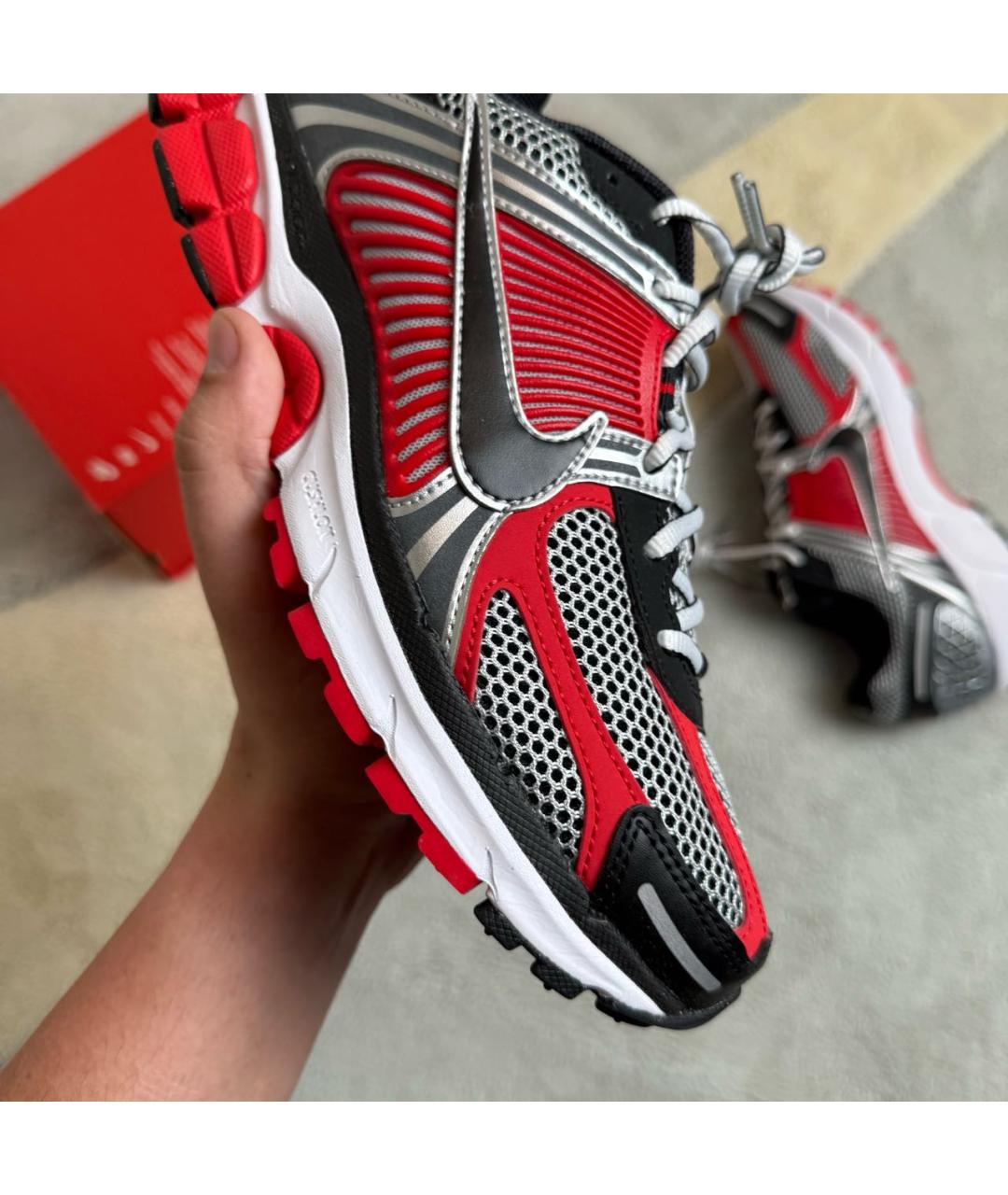 NIKE Красные текстильные низкие кроссовки / кеды, фото 6