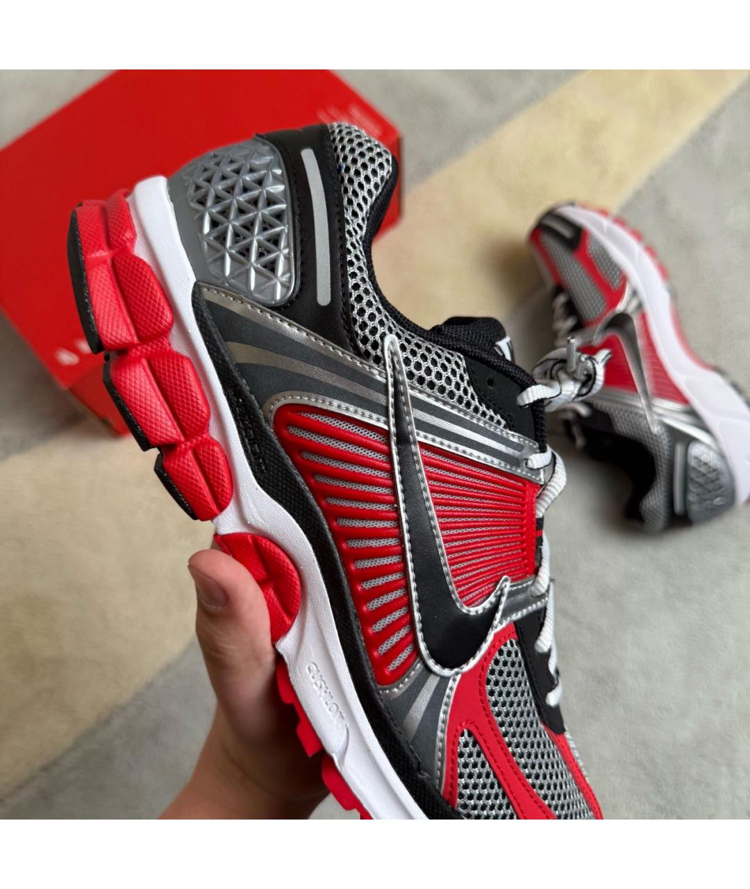 NIKE Красные текстильные низкие кроссовки / кеды, фото 5