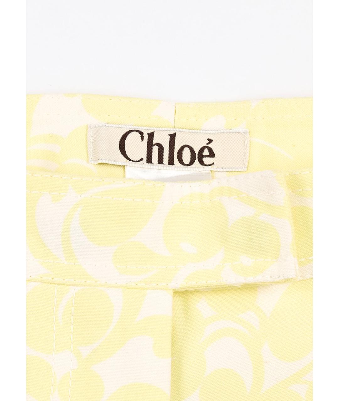 CHLOE Желтые хлопковые брюки широкие, фото 3