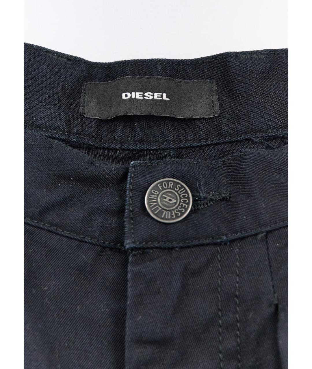 DIESEL Черные хлопковые брюки широкие, фото 3