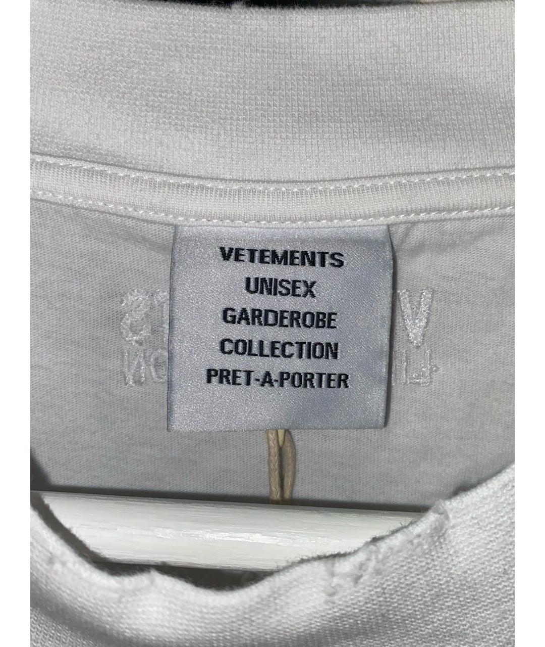 VETEMENTS Белая хлопковая футболка, фото 4