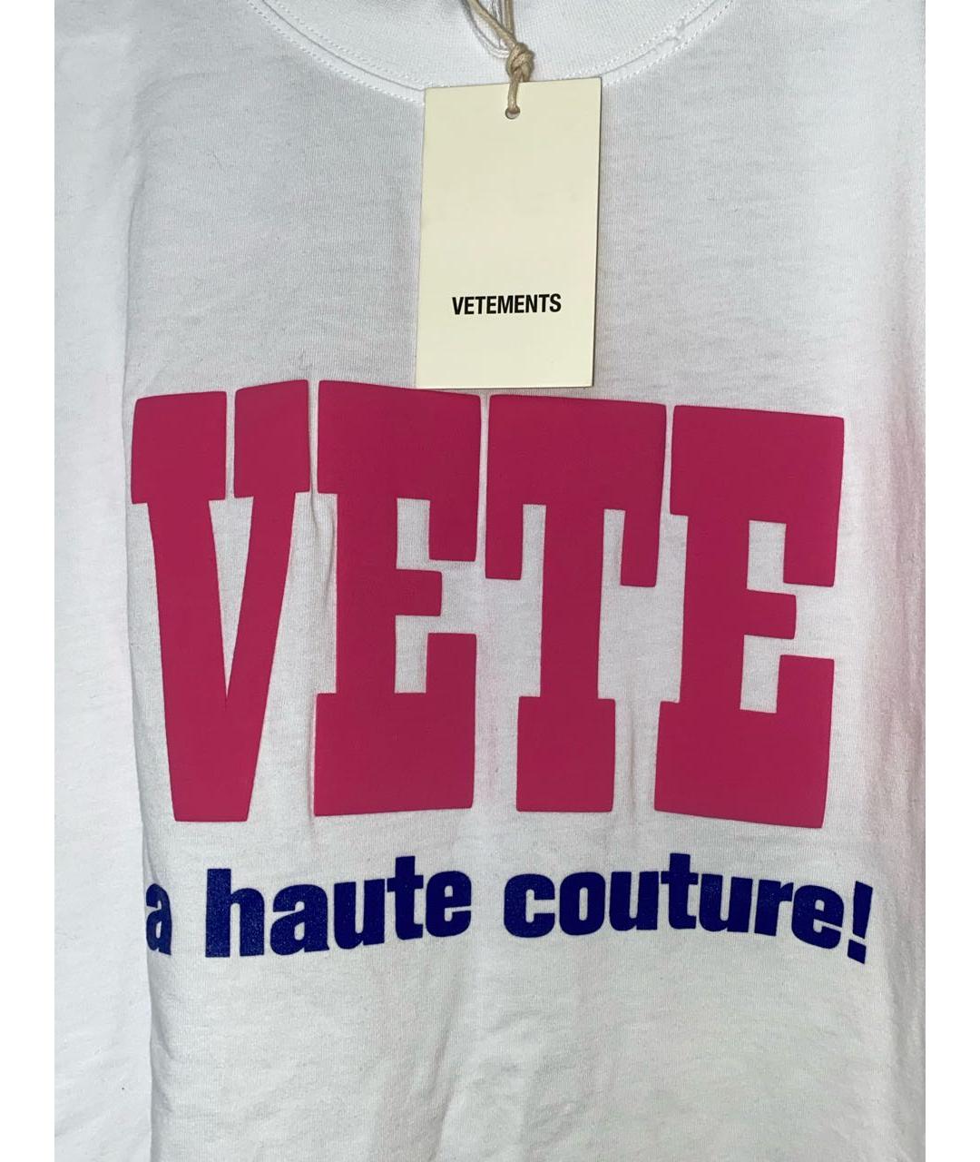 VETEMENTS Белая хлопковая футболка, фото 6