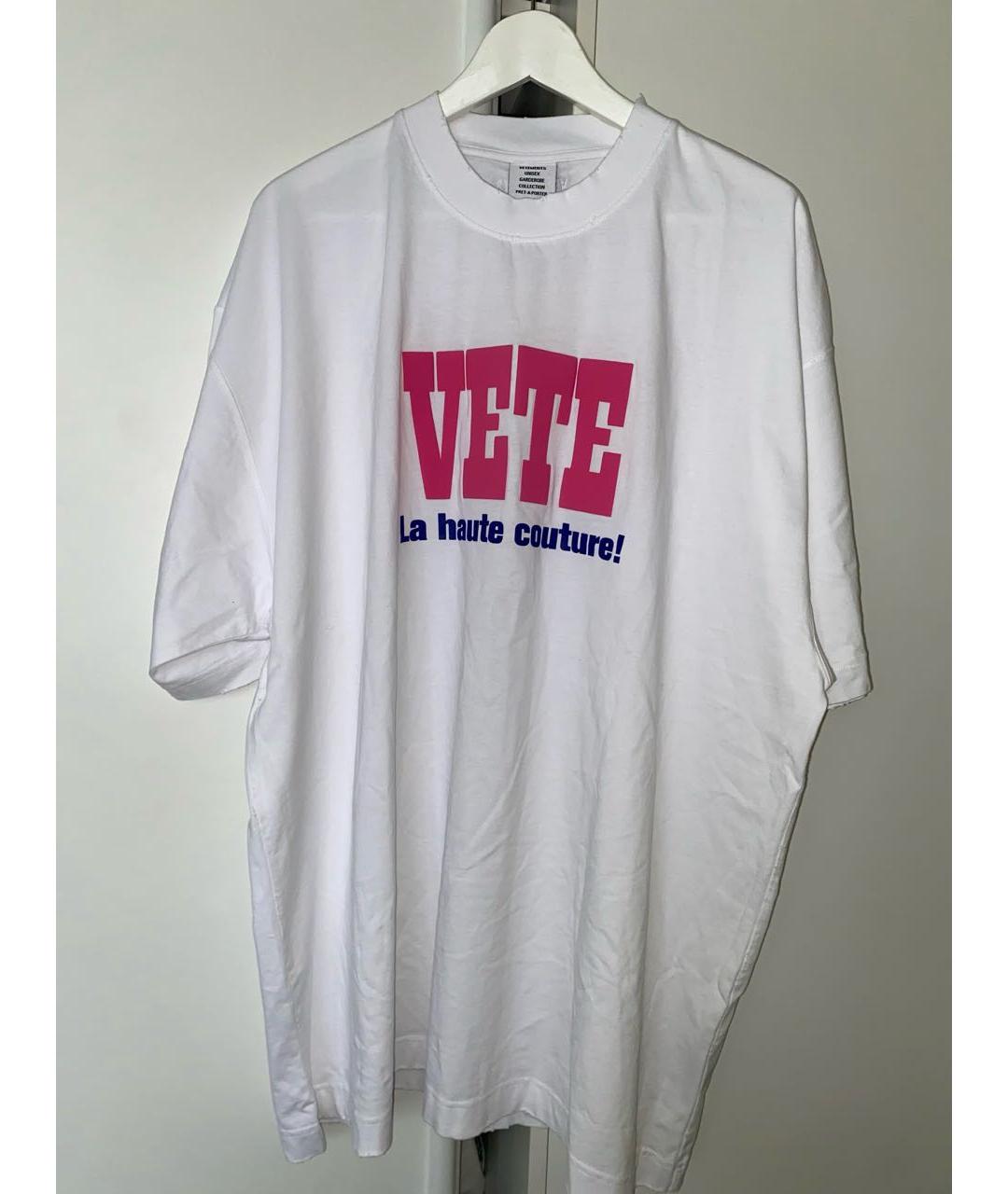 VETEMENTS Белая хлопковая футболка, фото 2
