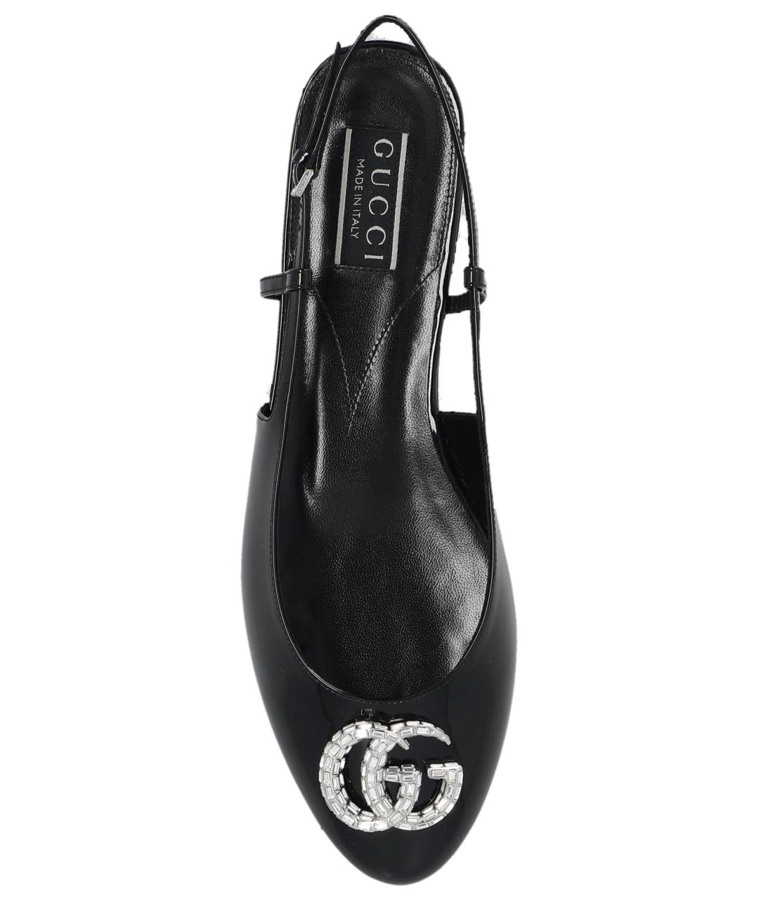 GUCCI Черные балетки из лакированной кожи, фото 4
