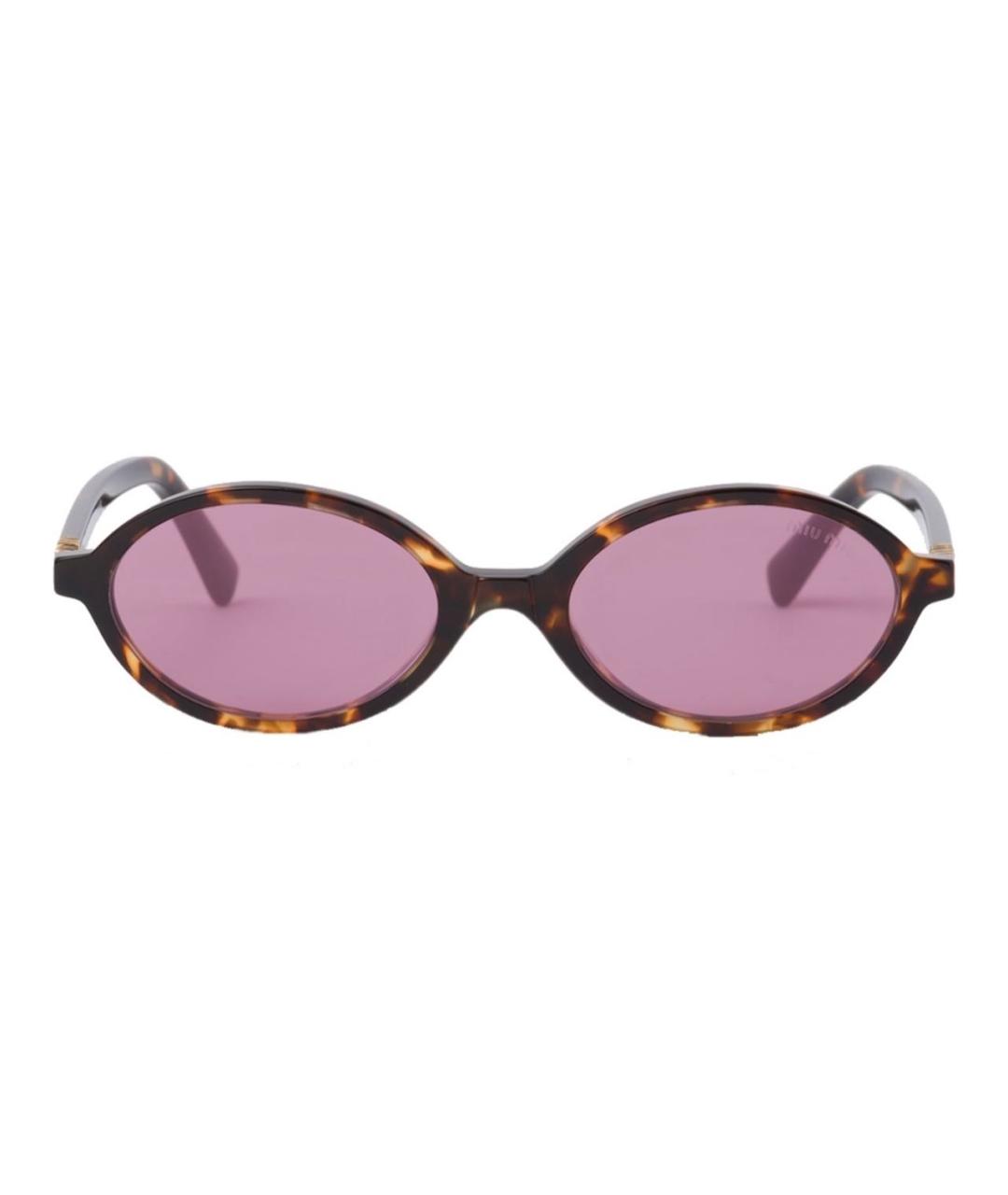 MIU MIU Коричневые пластиковые солнцезащитные очки, фото 2