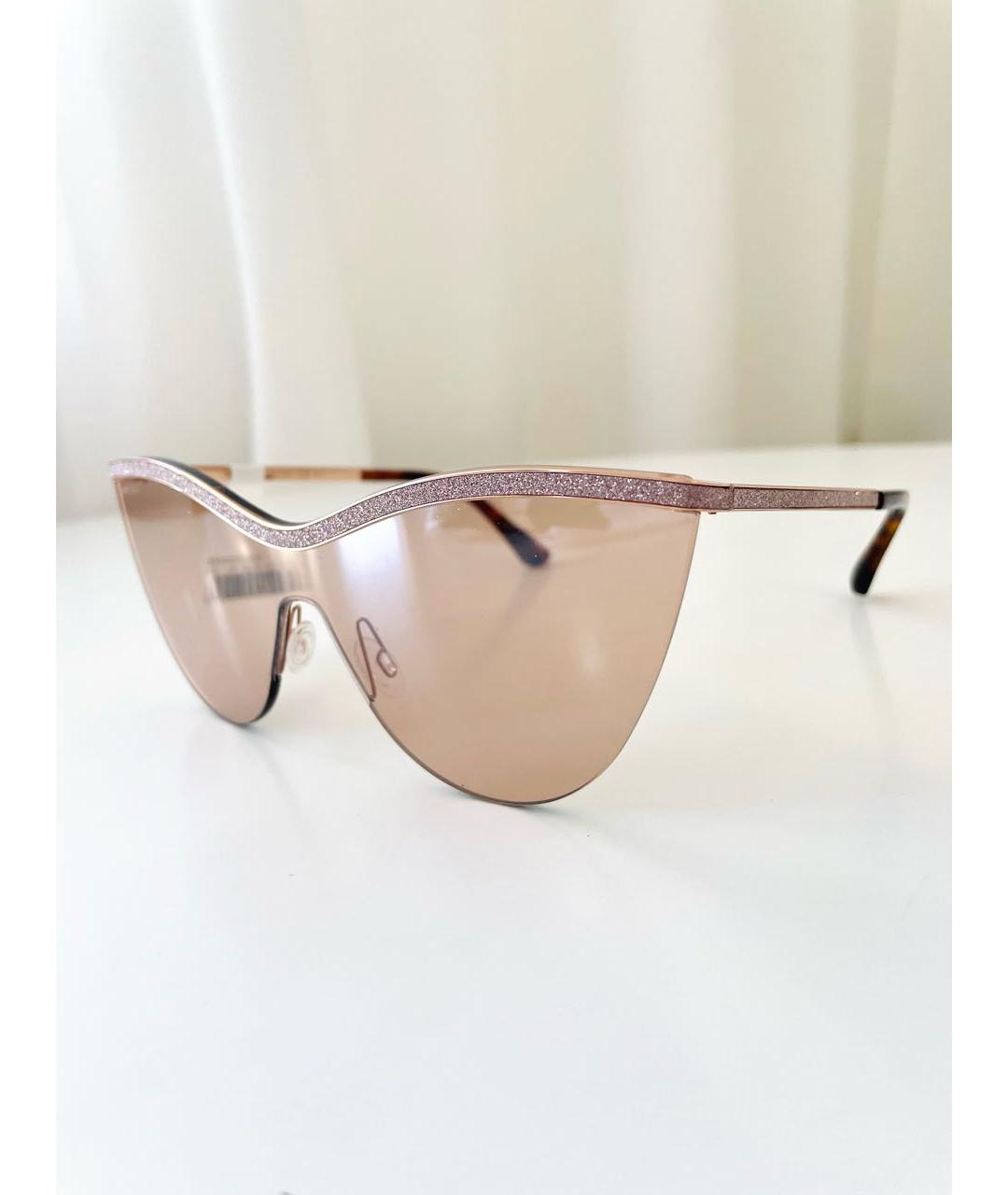 JIMMY CHOO Розовые металлические солнцезащитные очки, фото 3