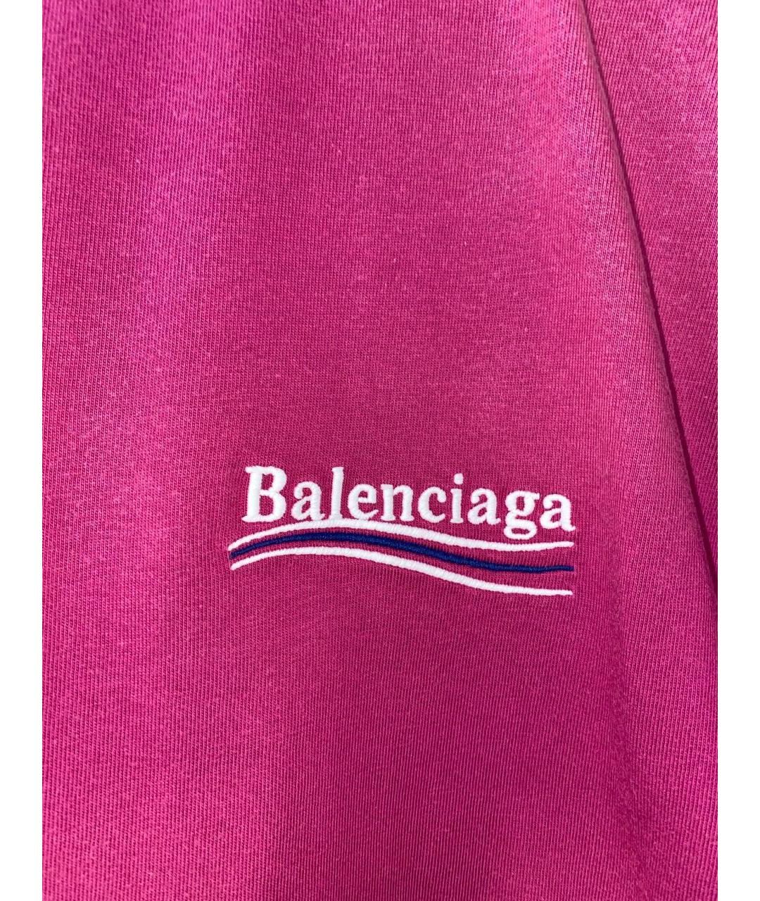 BALENCIAGA Розовая хлопковая футболка, фото 4