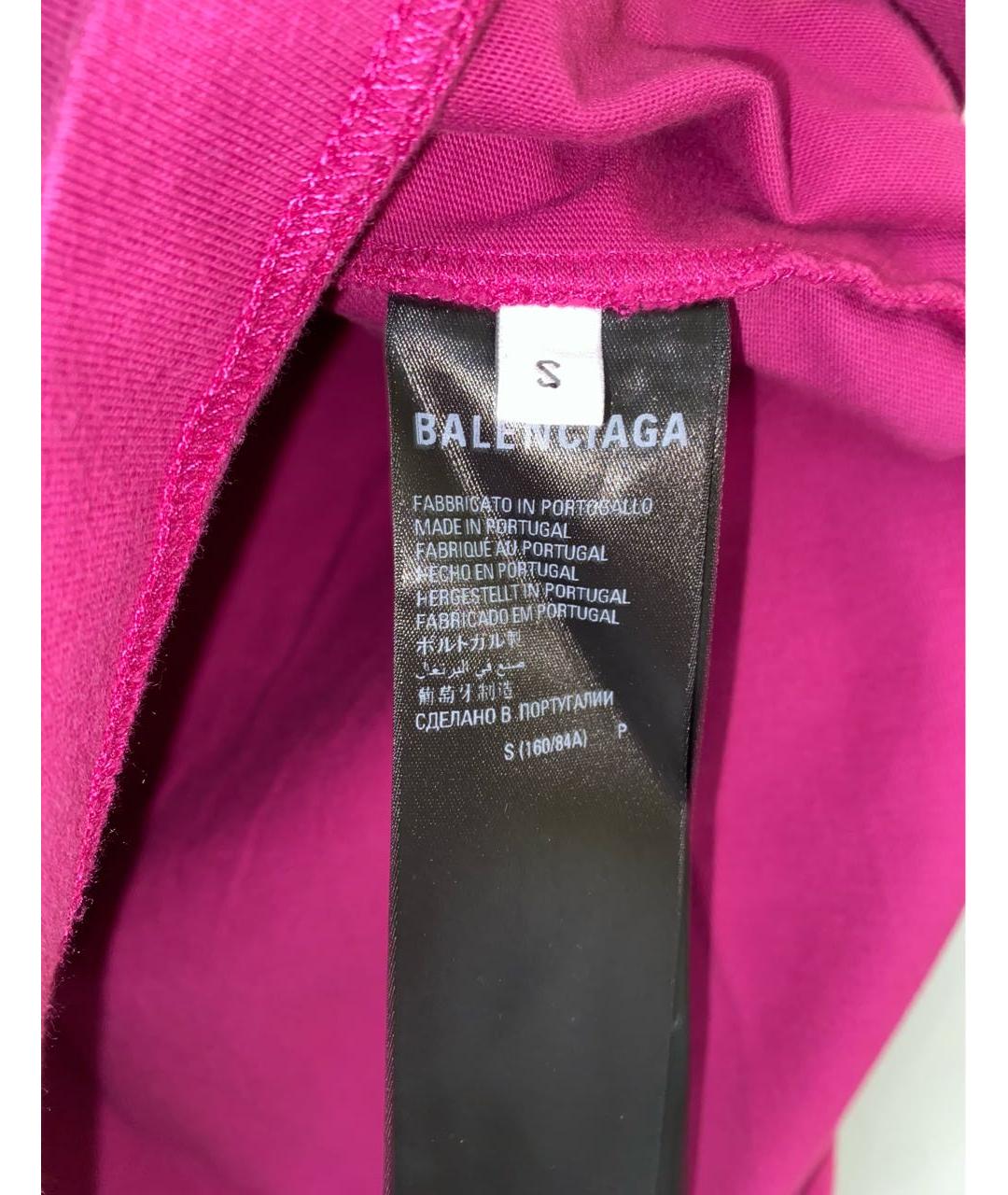 BALENCIAGA Розовая хлопковая футболка, фото 7