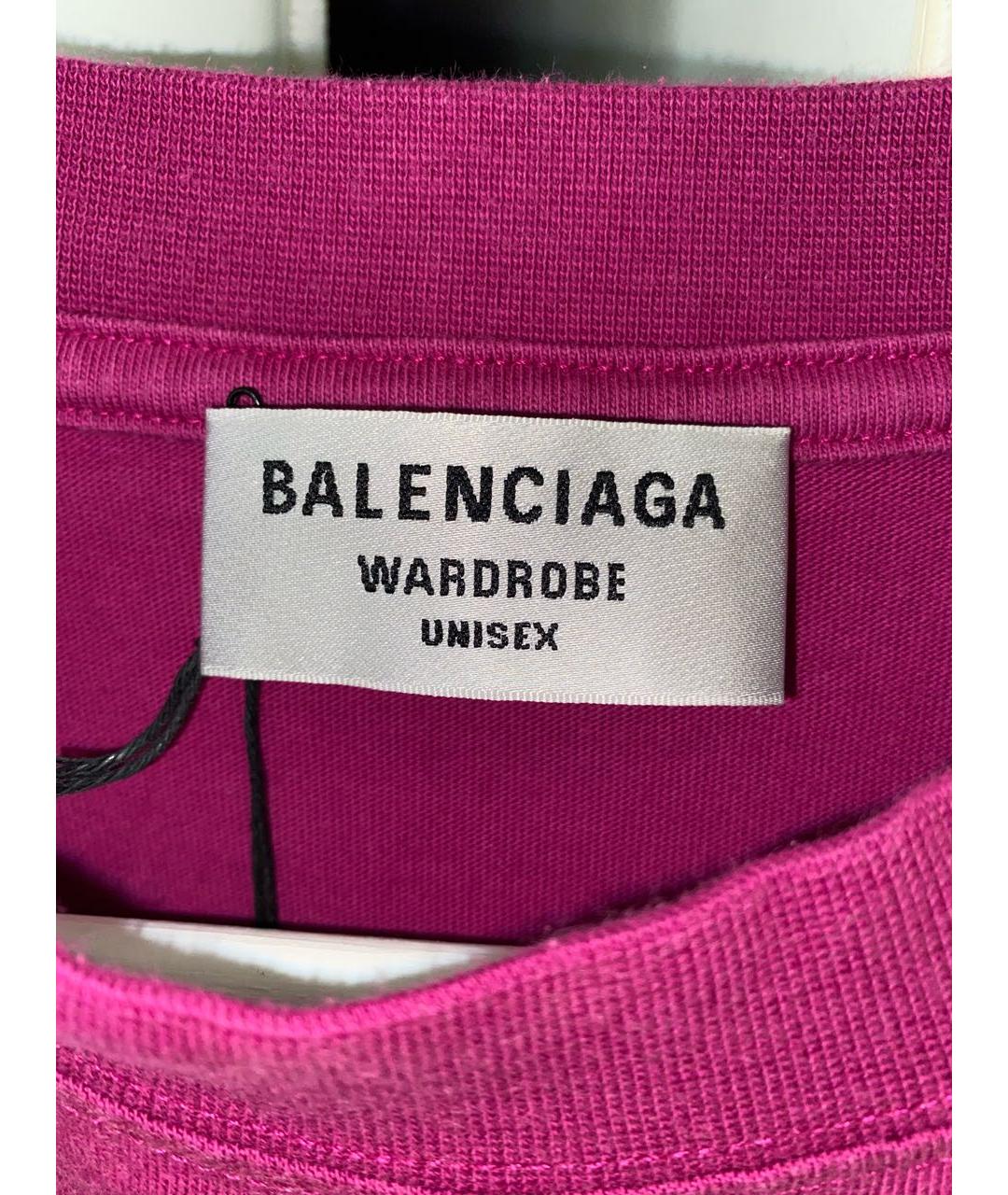 BALENCIAGA Розовая хлопковая футболка, фото 5