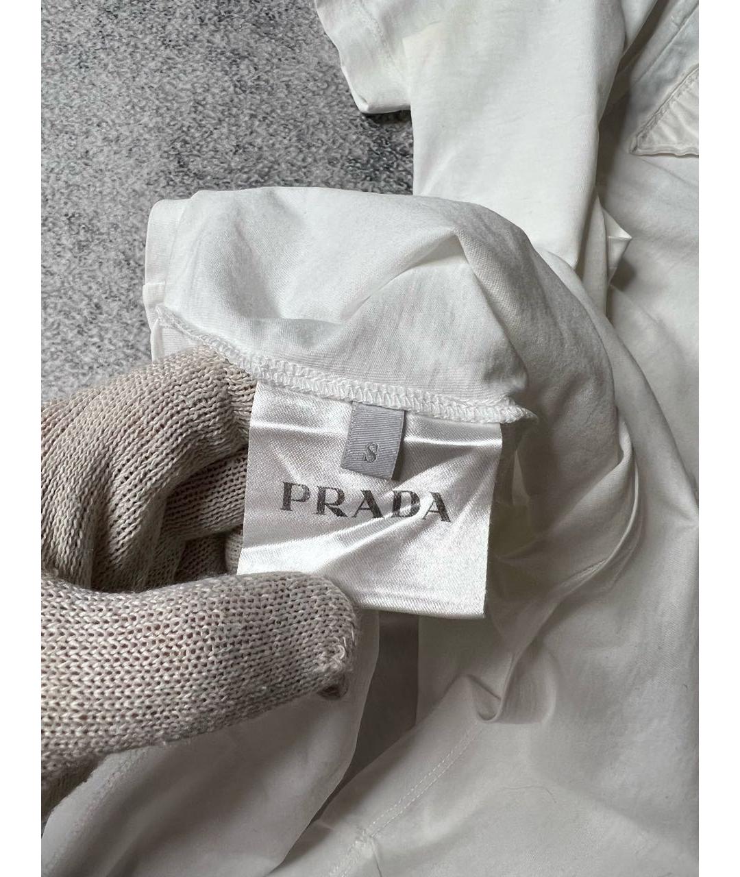 PRADA Белая хлопковая футболка, фото 5