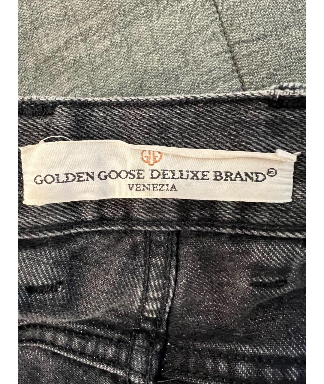 GOLDEN GOOSE DELUXE BRAND Антрацитовые хлопковые прямые джинсы, фото 4