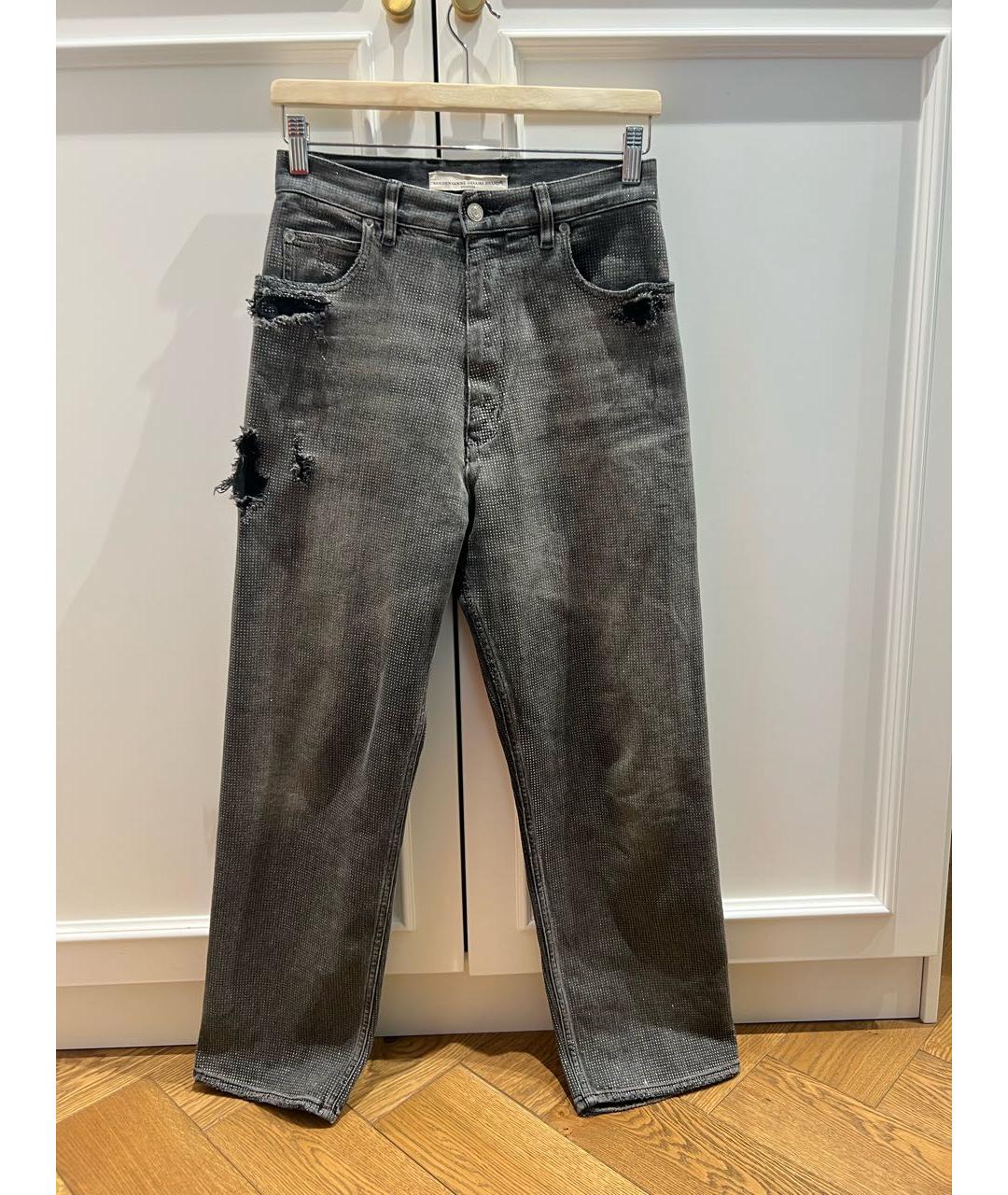 GOLDEN GOOSE DELUXE BRAND Антрацитовые хлопковые прямые джинсы, фото 9