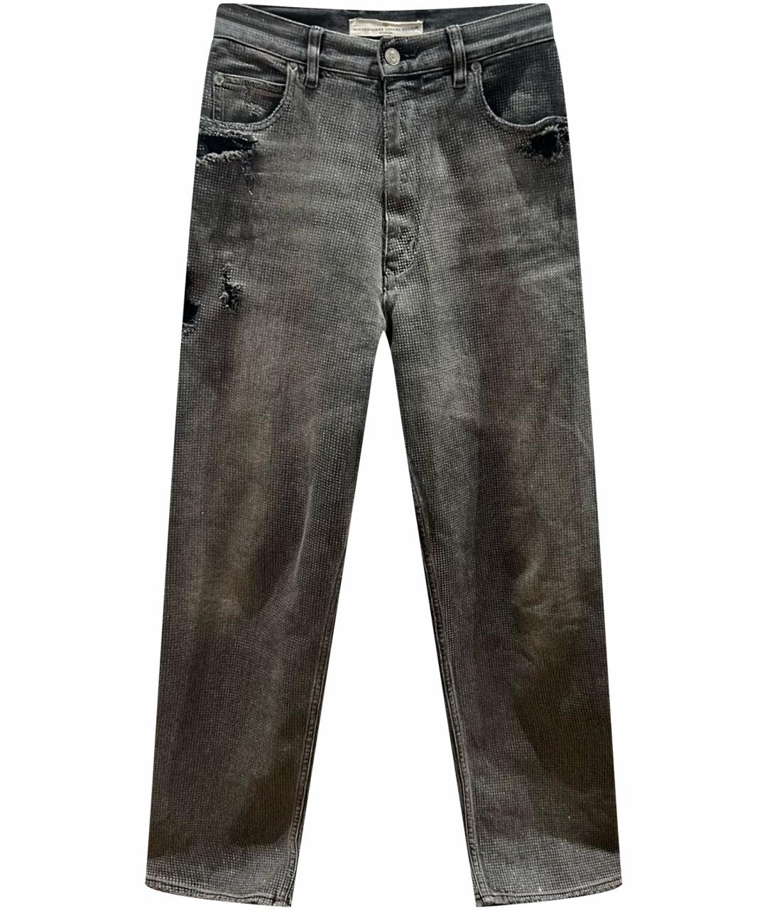 GOLDEN GOOSE DELUXE BRAND Антрацитовые хлопковые прямые джинсы, фото 1