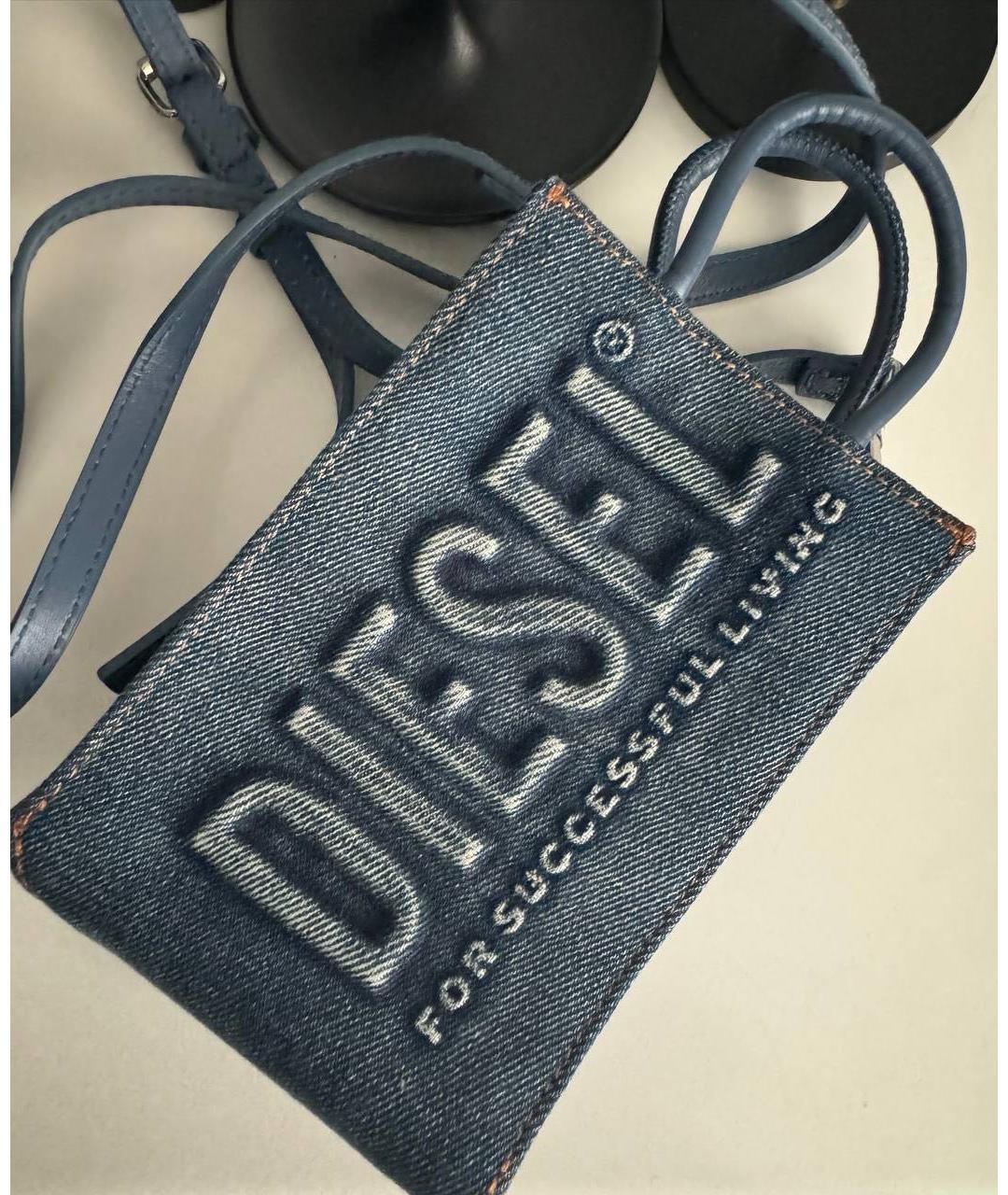 DIESEL Темно-синяя деним сумка через плечо, фото 2