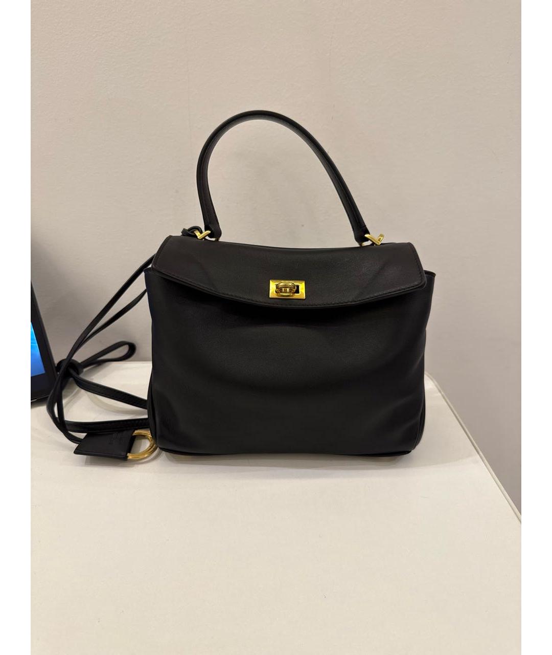 BALENCIAGA Черная кожаная сумка тоут, фото 2