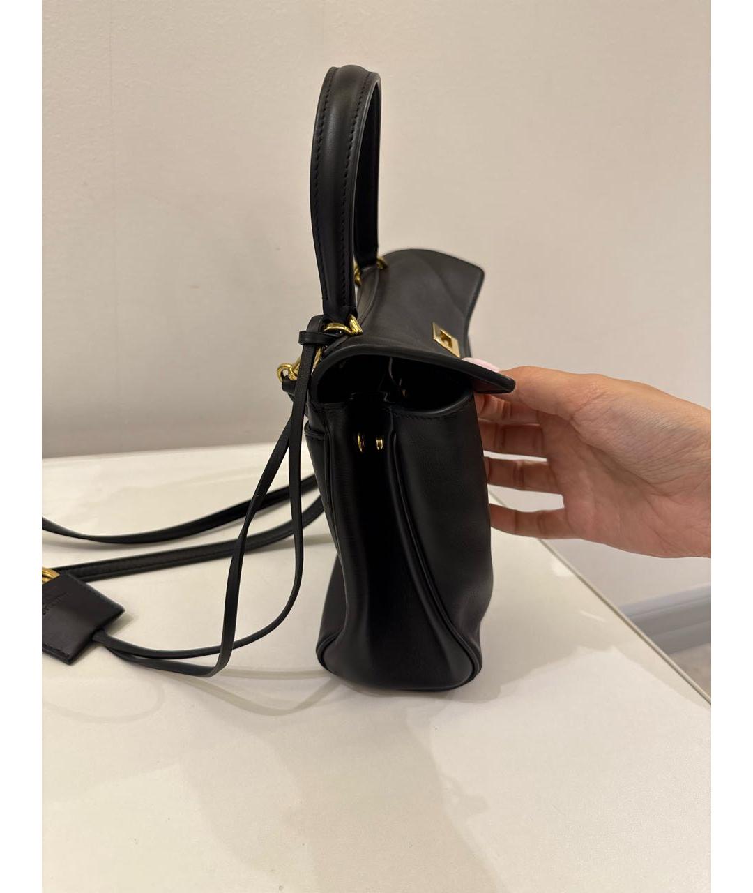 BALENCIAGA Черная кожаная сумка тоут, фото 3