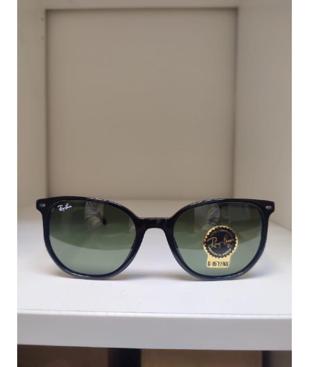 RAY BAN Черные пластиковые солнцезащитные очки, фото 10