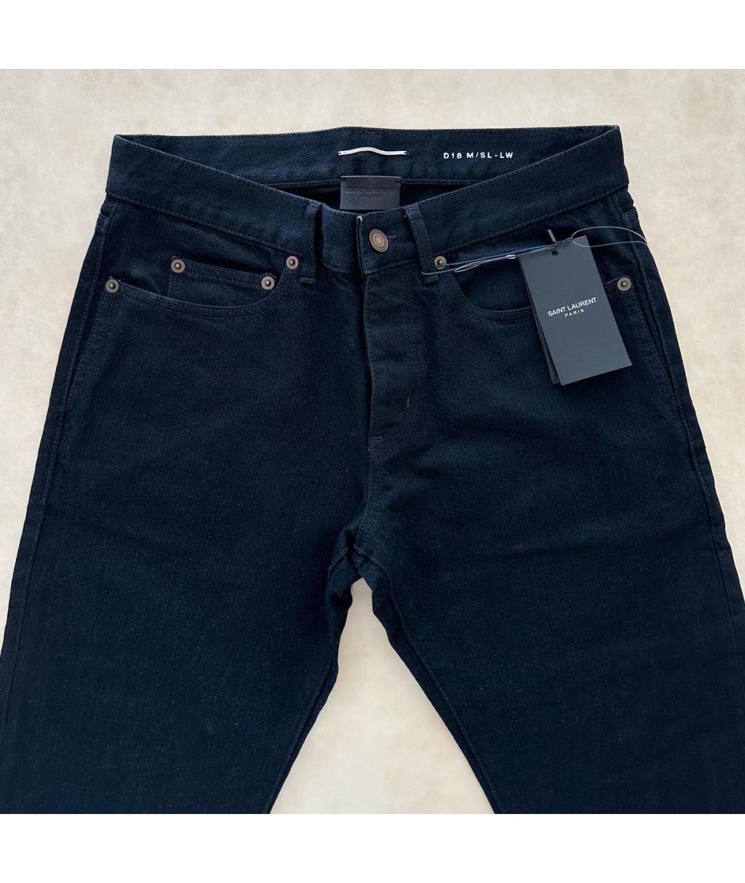 SAINT LAURENT Черные хлопковые джинсы скинни, фото 3