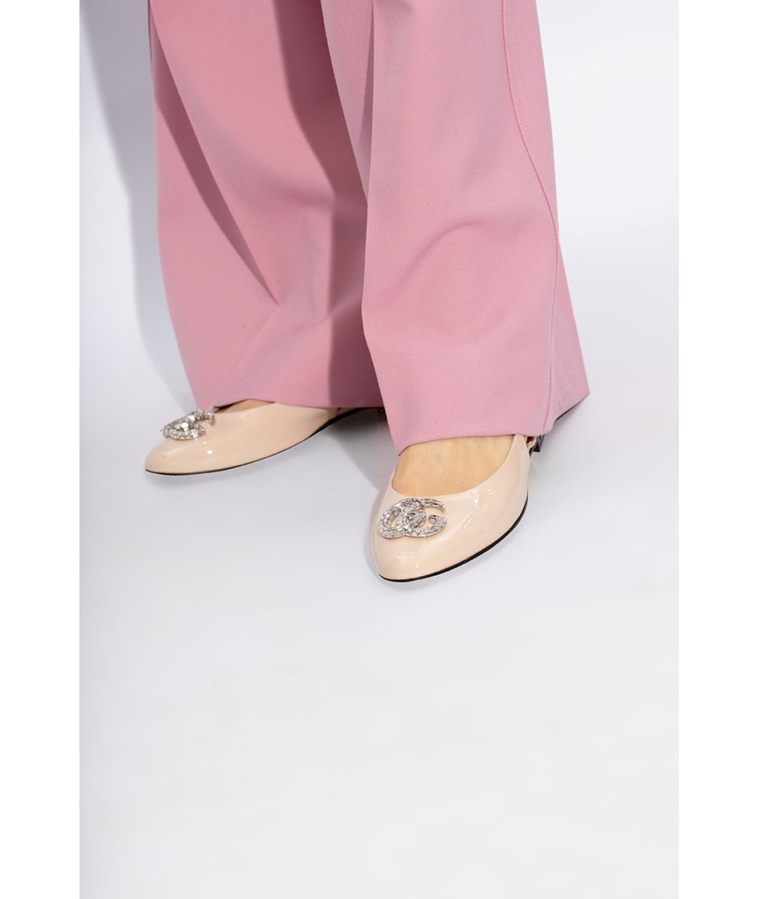 GUCCI Бежевые балетки из лакированной кожи, фото 8