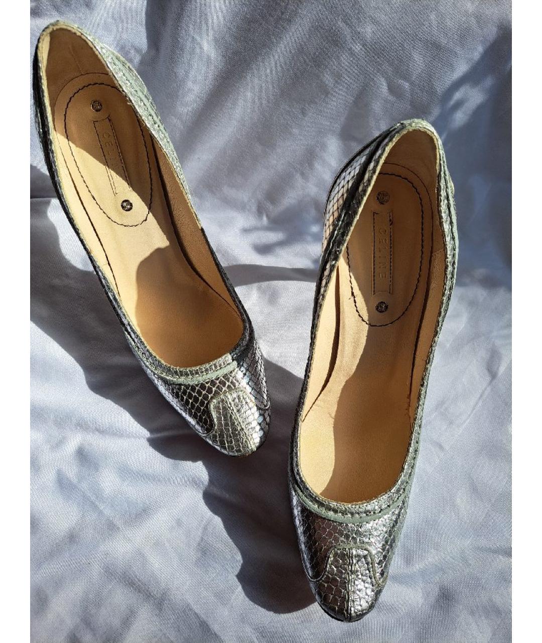 CELINE Серебряные кожаные туфли, фото 2